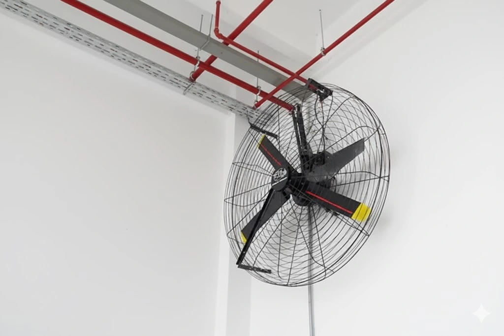 Ventilador de Pared Levant - Vista de instalación - Eolo Fans